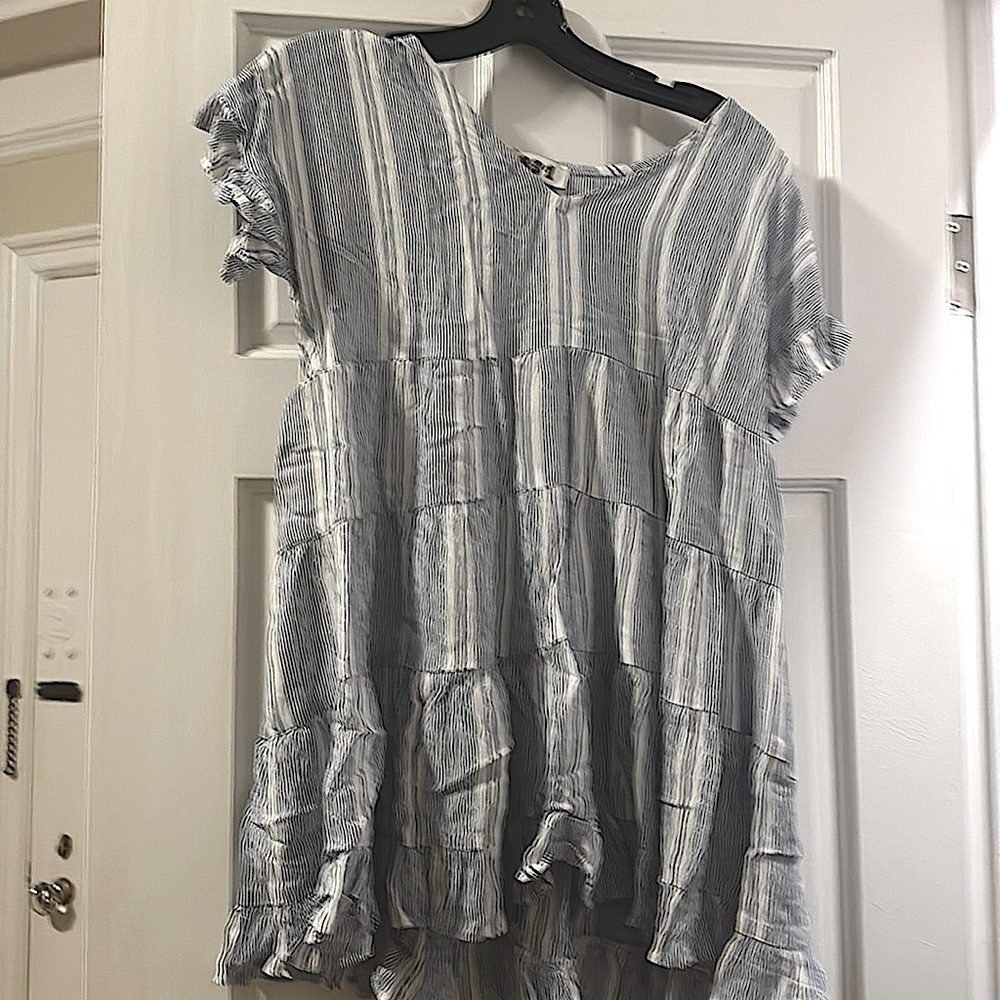 Blue and white kids sundress